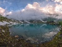 Chmury, Góry, Gruzja, Jezioro, Kaukaz, Imeretia
