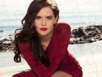 Zoey Deutch, Portret, Sukienka, Makijaż, Kobieta, Aktorka, Czerwona