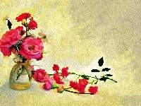 Bukiet, Róże, Kwiaty, Reprodukcja obrazu