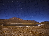 Jezioro Laguna Miniques, Gwiazdy, Chile, Płaskowyż Atakama, Góry