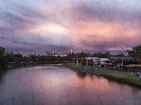 Rzeka Yarra, Australia, Melbourne, Zachód Słońca