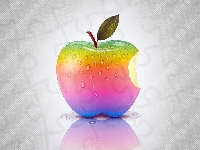 Tęczowe, Apple, Wody, Logo, Jabłko, Krople