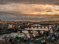 Miasto, Czechy, Rzeka Wełtawa, Mosty, Praga