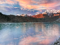 Lago di Gramolazzo, Chmury, Włochy, Las, Jezioro, Góry, Prowincja Lukka