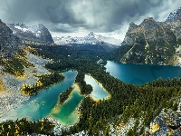 Kolumbia Brytyjska, Jezioro Lake OHara, Chmury, Jezioro Mary Lake, Kanada, Park Narodowy Yoho, Góry