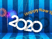 2020, Grafika, Nowy Rok, Fajerwerki
