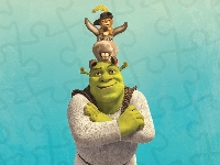 Osioł, Film animowany, Shrek, Kot
