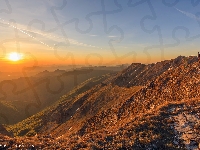 Zachód słońca, Góry Terminillo, Apeniny, Włochy