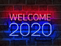 Nowy Rok, Neon, Powitanie, 2020