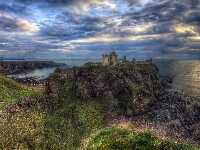 Morze Północne, Skała, Zamek Dunnottar, Ruiny, Szkocja