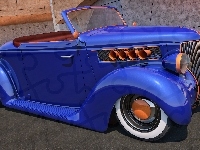 1936, 3D, Niebieski, Ford Roadster, Zabytkowy