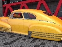 1948, 3D, Żółty, Chevrolet Fleetline, Zabytkowy