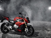 BMW, 2014, S1000R, Światła, Dym