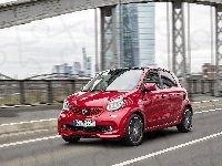 2017, Czerwony, Smart Forfour Brabus, Ulica