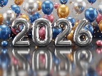 Balony, Nowy Rok, 2026, Grafika AI