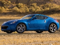 Nissan, Niebieski, Samochód, 370Z