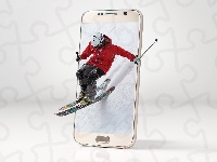 Narciarz, Telefon, Grafika 4D