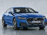 Audi A7 Sportback 55 TFSI, Niebieskie, 2018