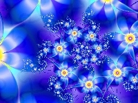 Niebieskie, Abstrakcja, Kwiaty