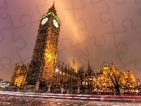 Anglia, Big Ben, Londyn, Noc