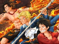 Anime, Monkey D Luffy, One Piece, Sabo, Portgas D Ace