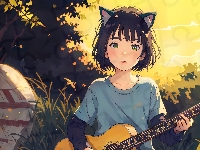 Anime, Gitara, Dziewczyna