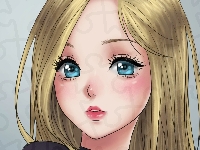 Oczy, Dziewczyna, Niebieskie, Anime