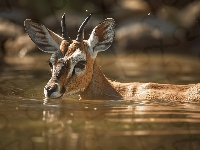 Woda, Antylopa, Impala, Grafika AI