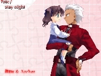 dziecko, archer, Fate Stay Night, facet, Rin