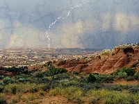 Park Narodowy Arches, Kanion, Stany Zjednoczone, Utah, Piorun