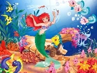 Ariel, Rybki, Mała, Syrenka, Woda