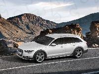 Droga, Audi A6, Allroad, Góry