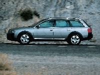 Audi Allroad, Srebrne, Lewy Profil