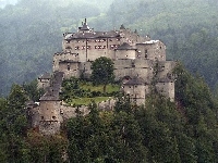 Austria, Góry, Zamek, Hohenwerfen, Zalesione