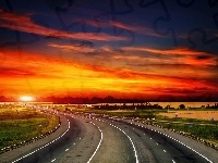 Zachód, Autostrada, Słońca