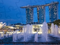 ArtScience Museum, Hotel Marina Bay Sands, Fontanna, Singapur, Zatoka Marina Bay, Muzeum Sztuki i Nauki