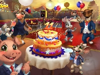 Urodziny, Gra, Tort, Balony, Zwierzęta, Farmerama, Zabawa