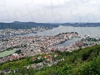 Bergen, Panorama, Miasta, Norwegia