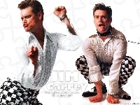 biała koszula, Jim Carrey, obroża