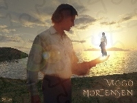 biała koszula, Viggo Mortensen, woda