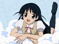 biała koszula, School Rumble, kokardka