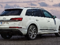 Tył, Białe, Audi Q7, Bok