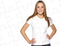 Biały, Amanda Bynes, T-Shirt