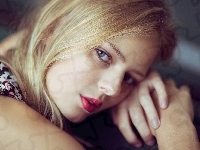 Czerwone, Blondynka, Usta