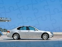 BMW 7, Srebrny, Prawy Profil