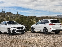 BMW X5 M, Białe, Dwa, BMW, Competition, BMW X6 M