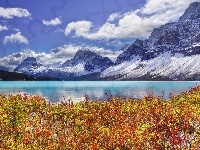 Jezioro Bow Lake, Kanada, Park Narodowy Banff, Góry