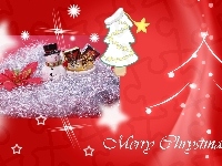 Gwiazdki, Boże Narodzenie, Choinka, Bałwan, Merry Christmas