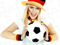 Fifa, Kobieta, Kapelusz, Brazylia, Piłka, Kibic, World