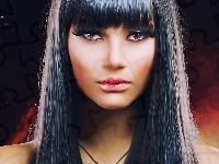 Brunetka, Grafika, Kobieta, Anna Subbotina